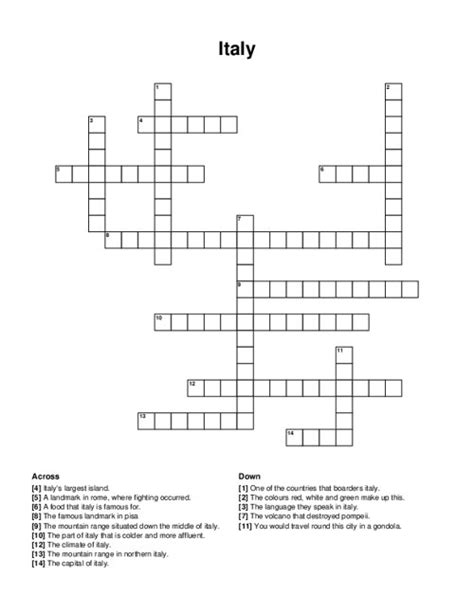 city in italy crossword.